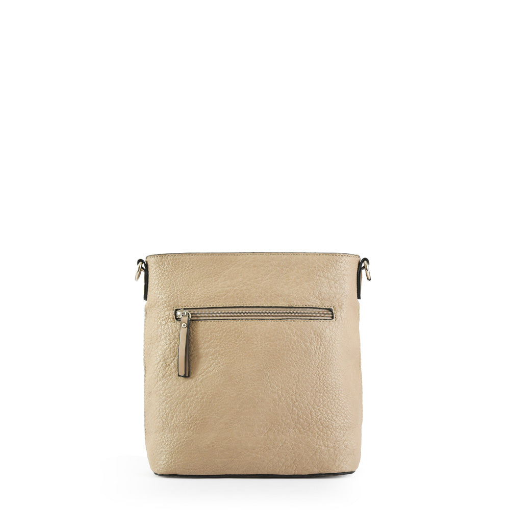 Cartera bandolera mediana uranita taupe