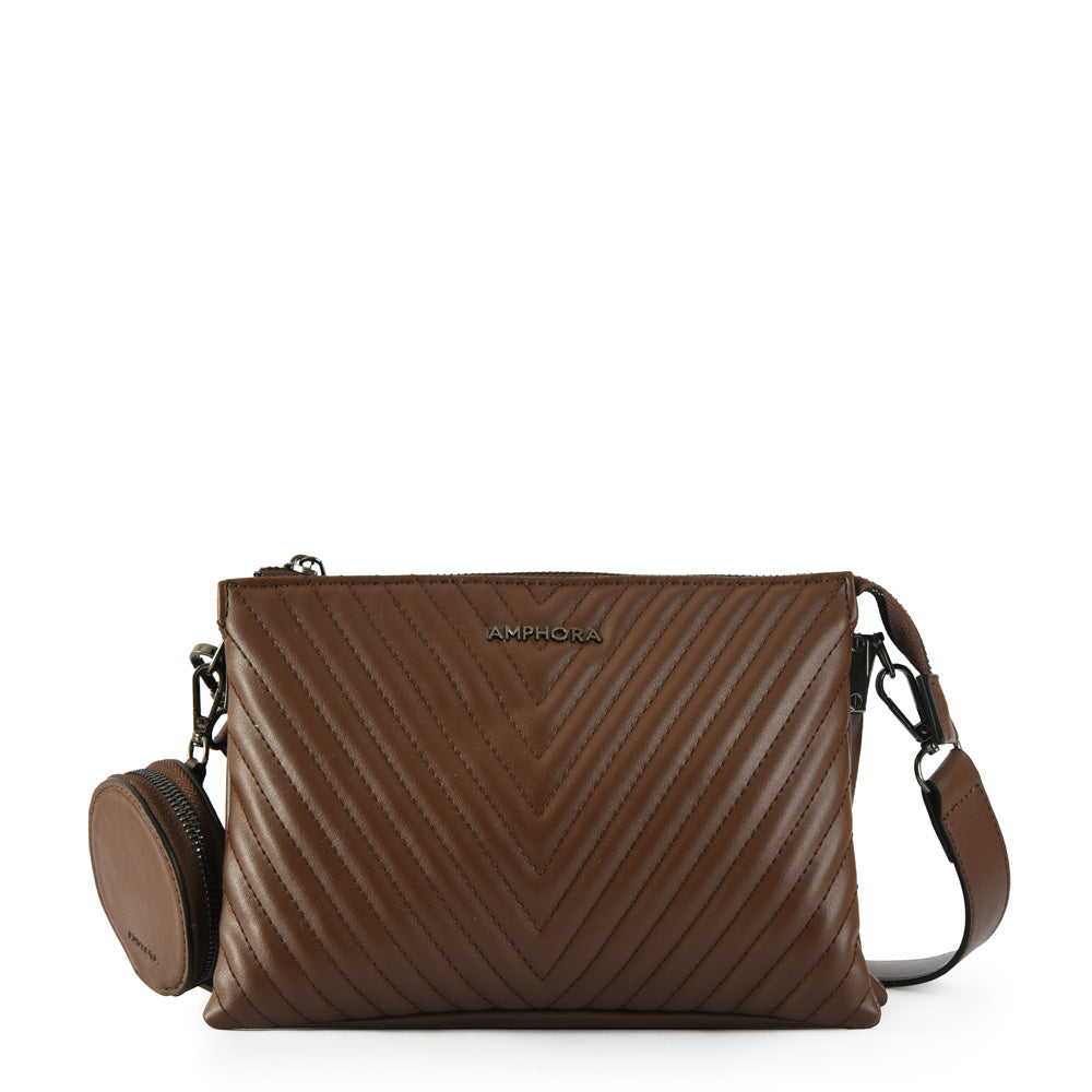 Cartera bandolera pariz pequeña café oscuro