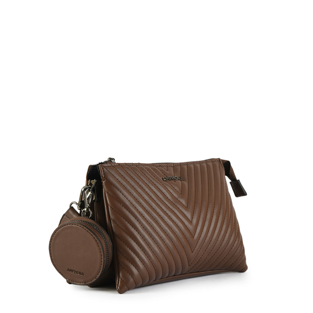 Cartera bandolera pariz pequeña café oscuro