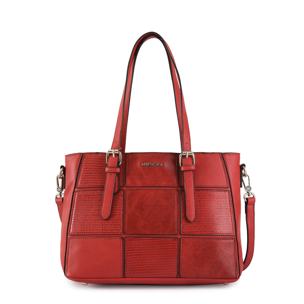 Cartera dos asas mediana mochi rojo