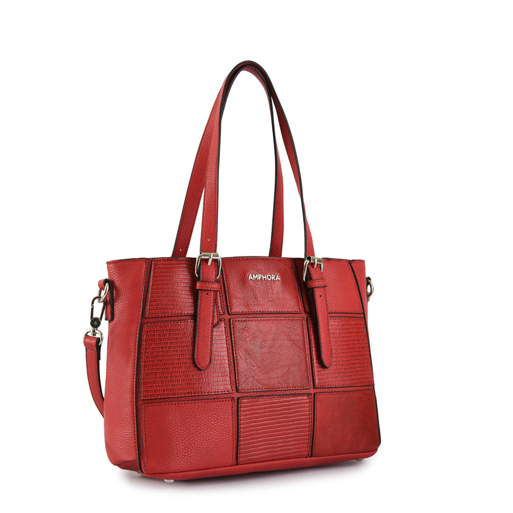 Cartera dos asas mediana mochi rojo