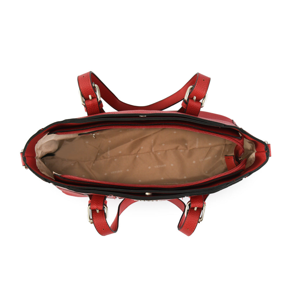 Cartera dos asas mediana mochi rojo