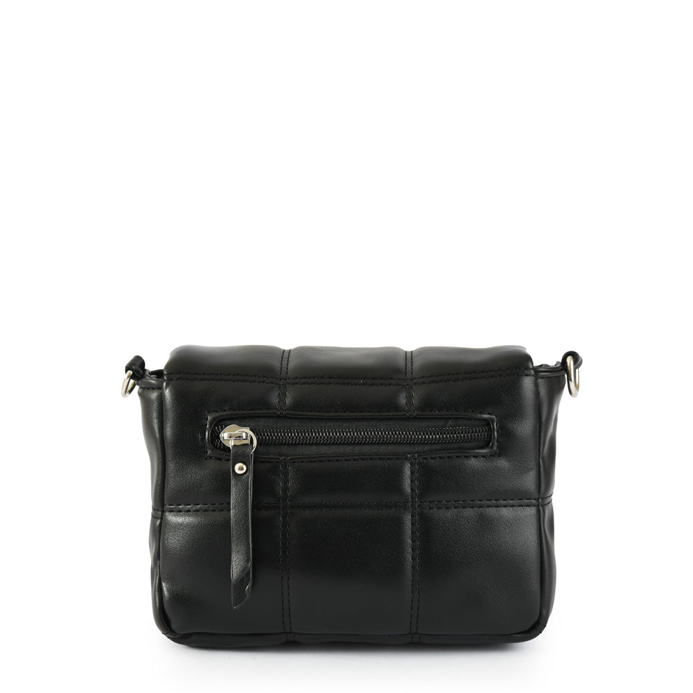 Cartera bandolera con tapa meli pequeña negro