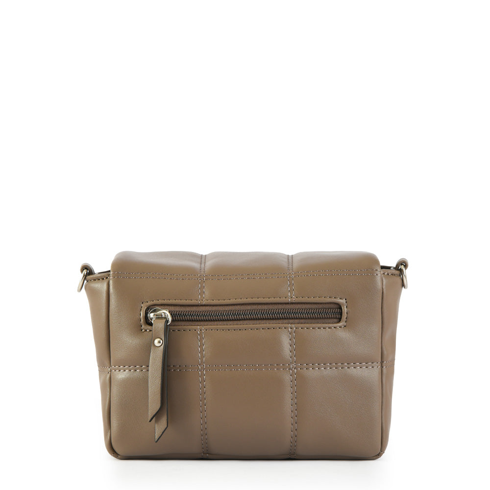 Cartera bandolera meli pequeña taupe oscuro