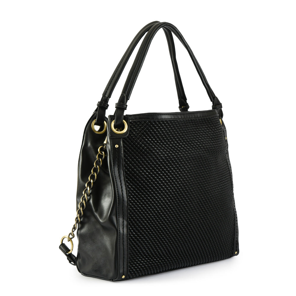 Cartera tote tres divisiones eda grande negro