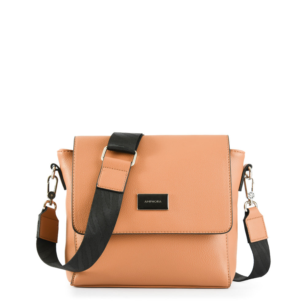Cartera bandolera pequeña kiraz camel