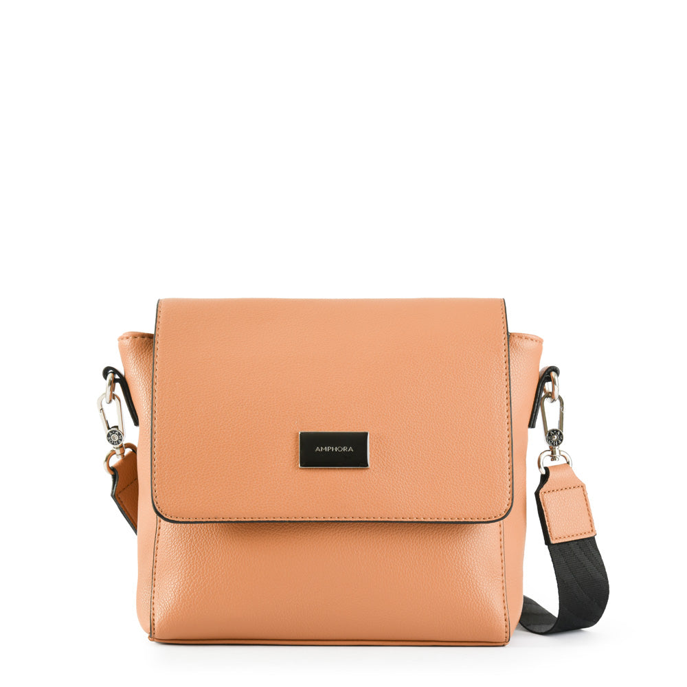Cartera bandolera pequeña kiraz camel
