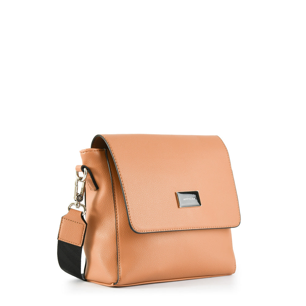 Cartera bandolera pequeña kiraz camel