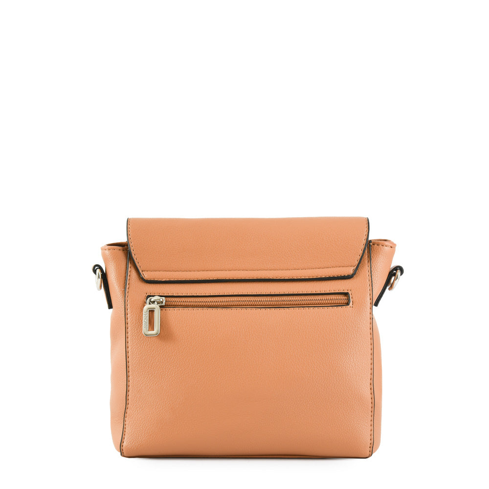 Cartera bandolera pequeña kiraz camel