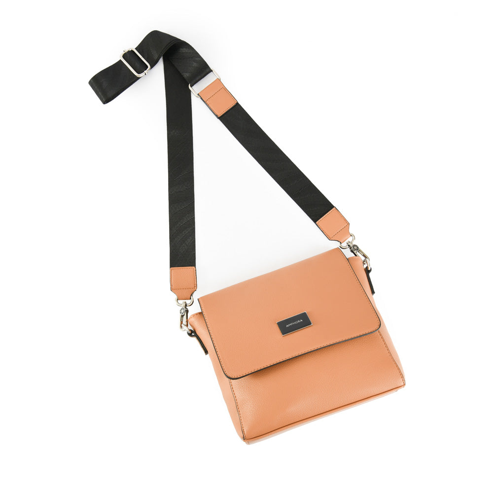 Cartera bandolera pequeña kiraz camel