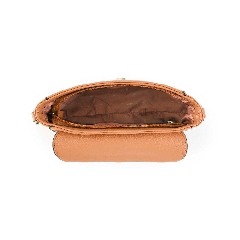 Cartera bandolera pequeña kiraz camel