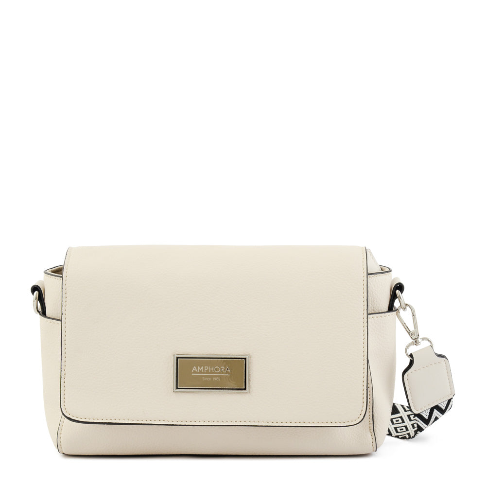 Cartera bandolera pequeña marta blanco crudo