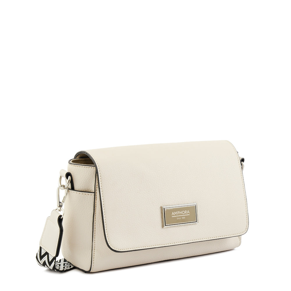 Cartera bandolera pequeña marta blanco crudo