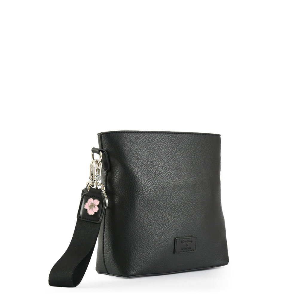 Cartera bandolera mediana blossom negro