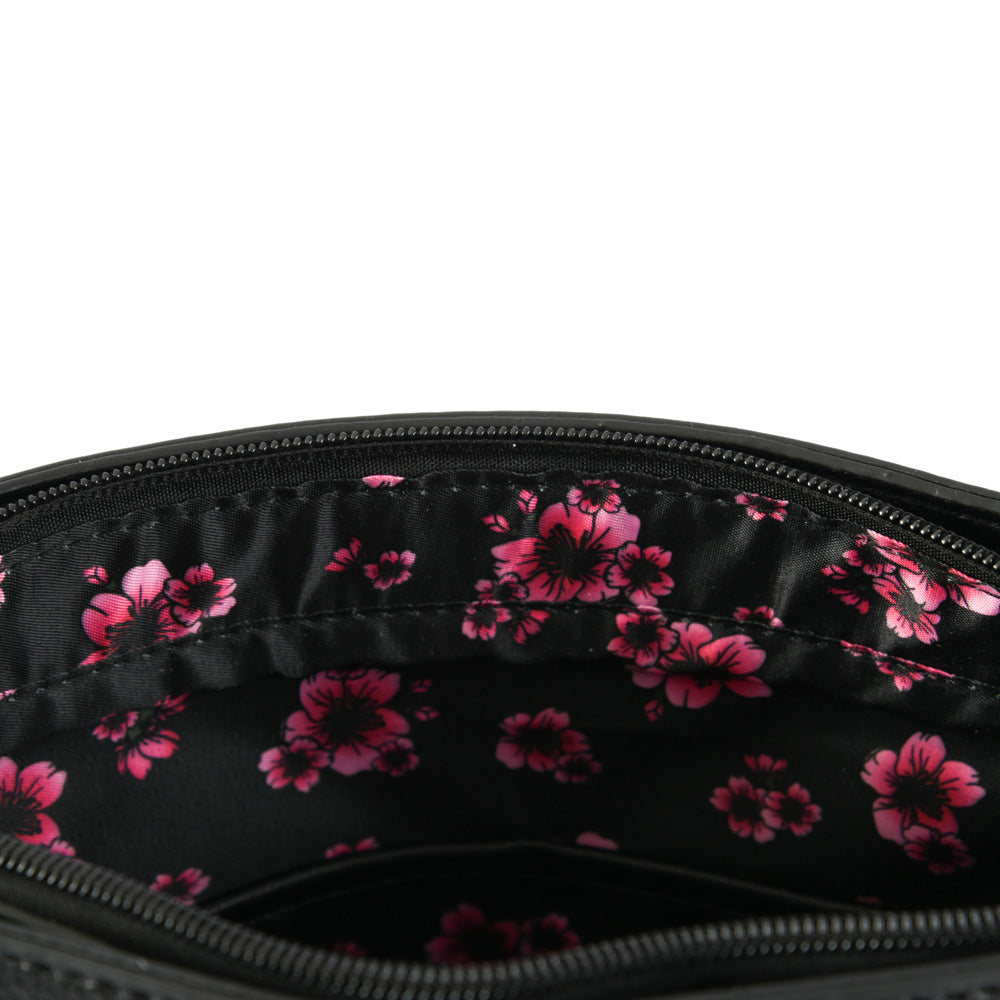 Cartera bandolera mediana blossom negro