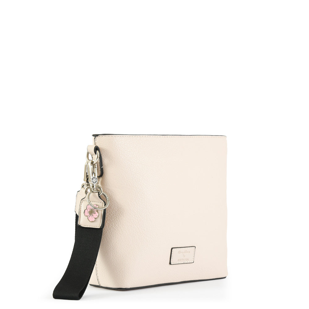 Cartera bandolera mediana blossom blanco crudo