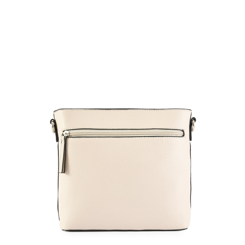 Cartera bandolera mediana blossom blanco crudo