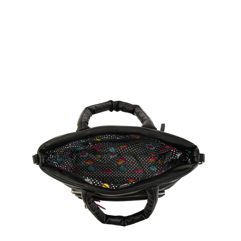 Cartera dos asas mediana power negro