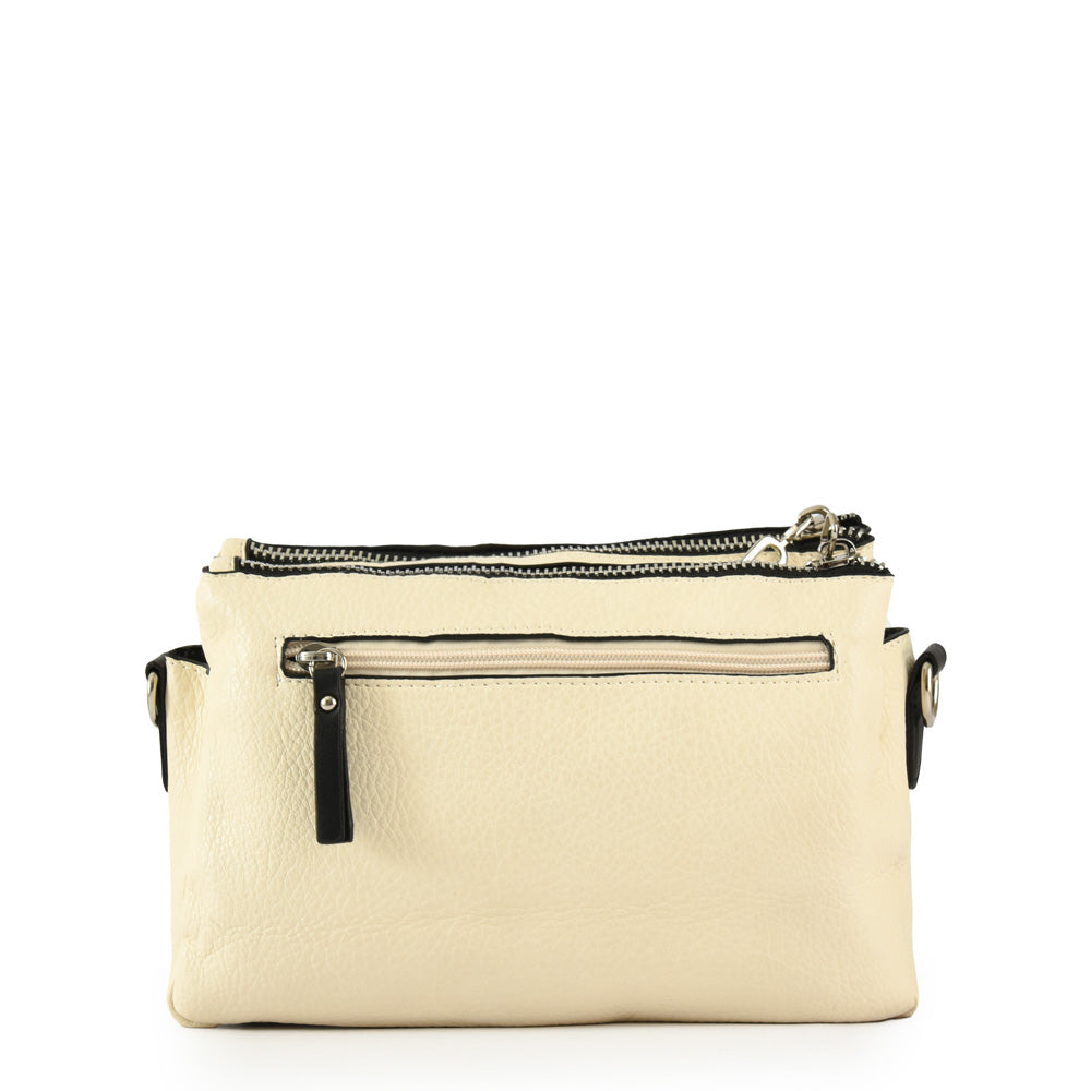 Cartera bandolera becky mediana blanco crudo