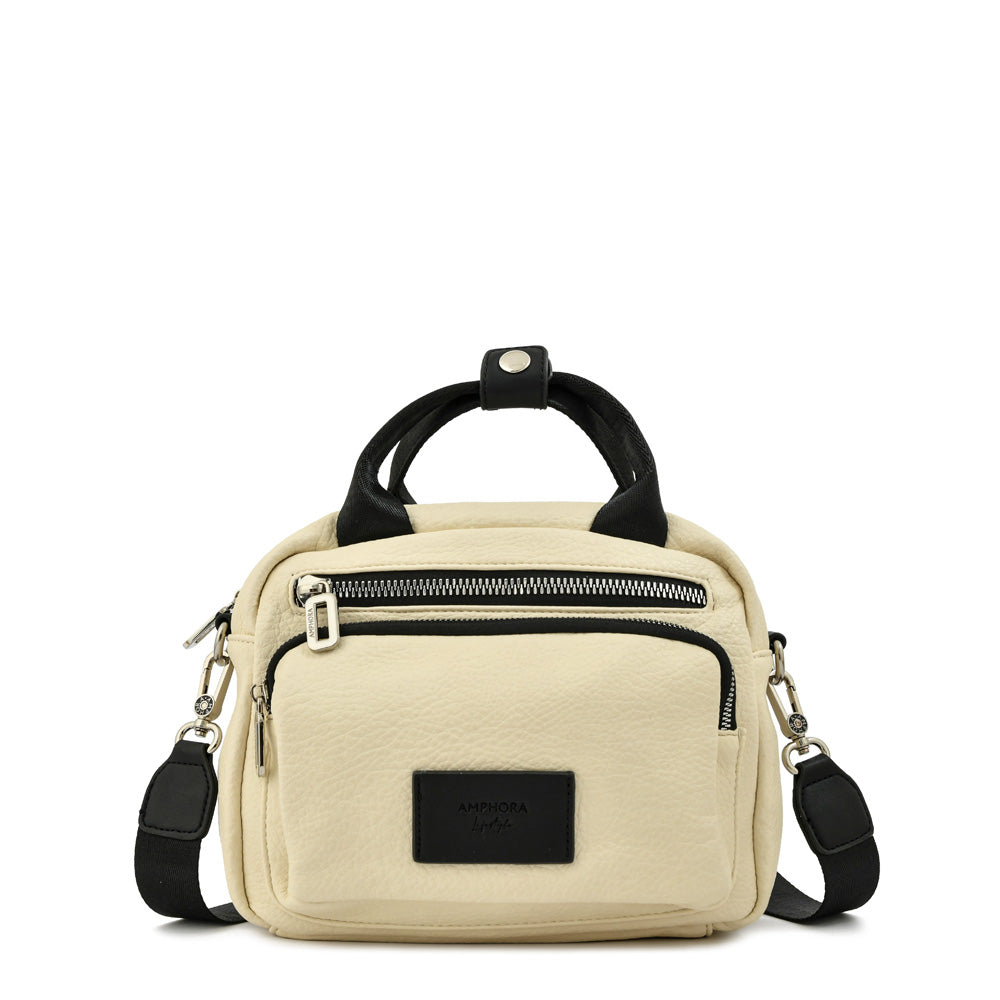 Cartera bandolera mediana poxy blanco crudo