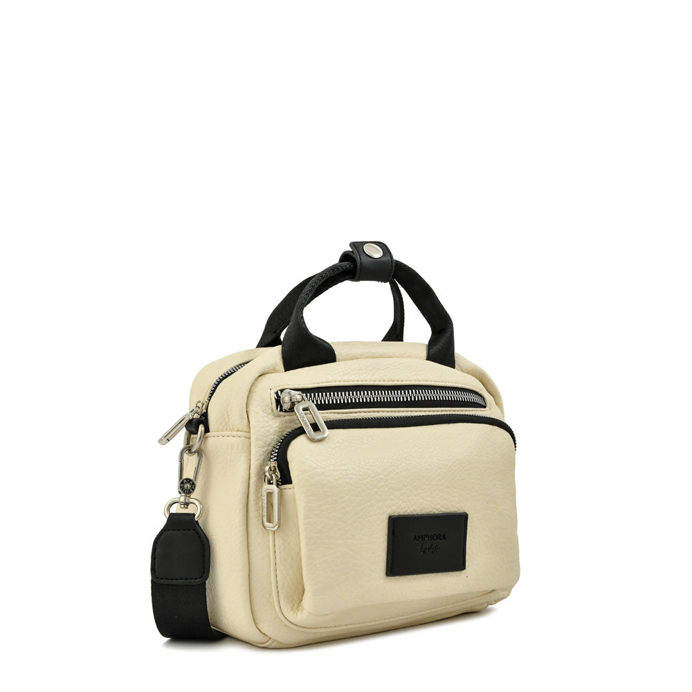 Cartera bandolera poxy mediana blanco crudo