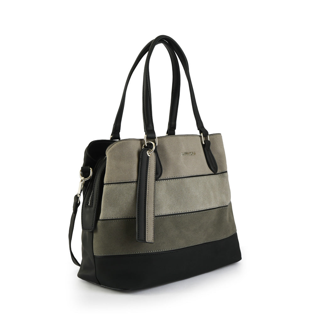 Cartera tote tres divisiones bridget mediana negro