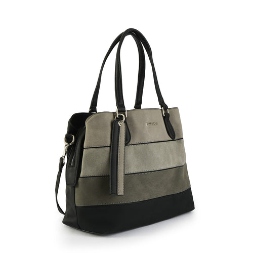 Cartera tote tres divisiones bridget mediana negro