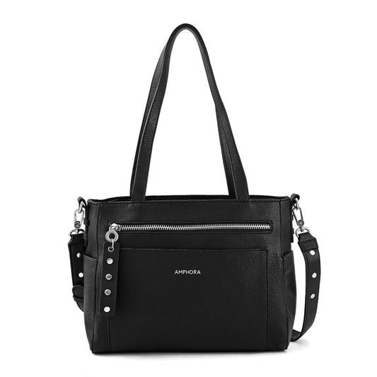 Cartera dos asas mediana carpentier negro