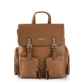 Mochila con tapa fili grande café