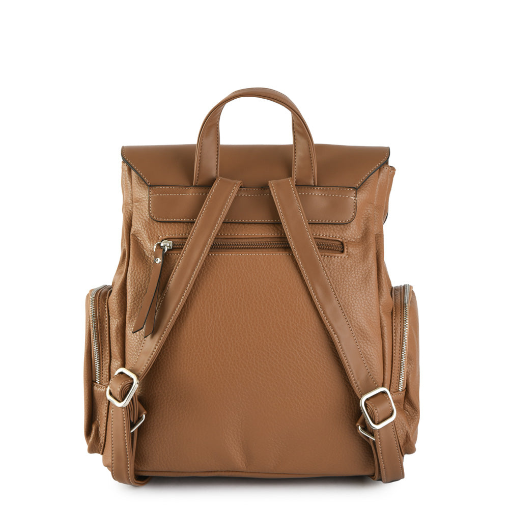 Mochila con tapa fili grande café