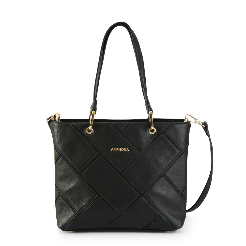 Cartera tote deluca mediana negro