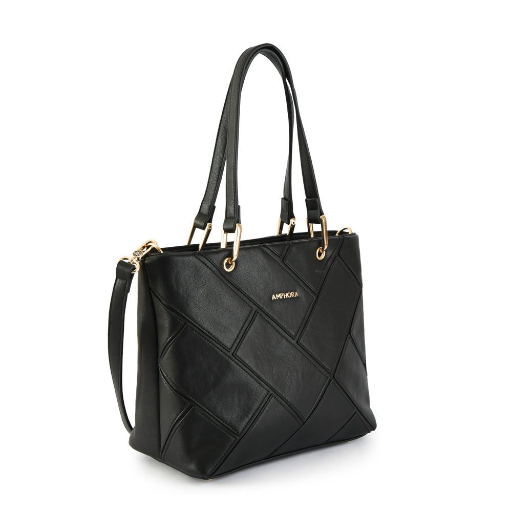 Cartera tote deluca mediana negro