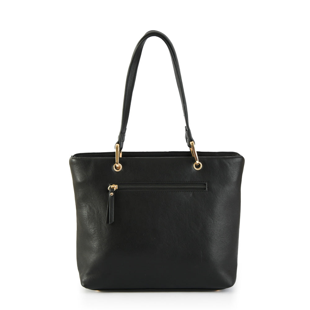 Cartera tote deluca mediana negro