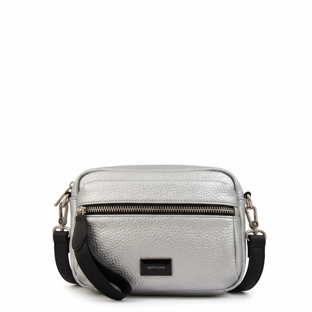 Cartera bandolera ornella plateado