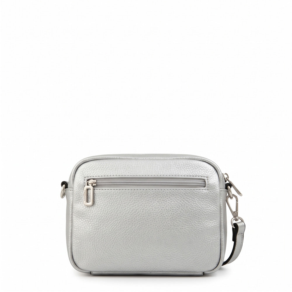 Cartera bandolera ornella plateado