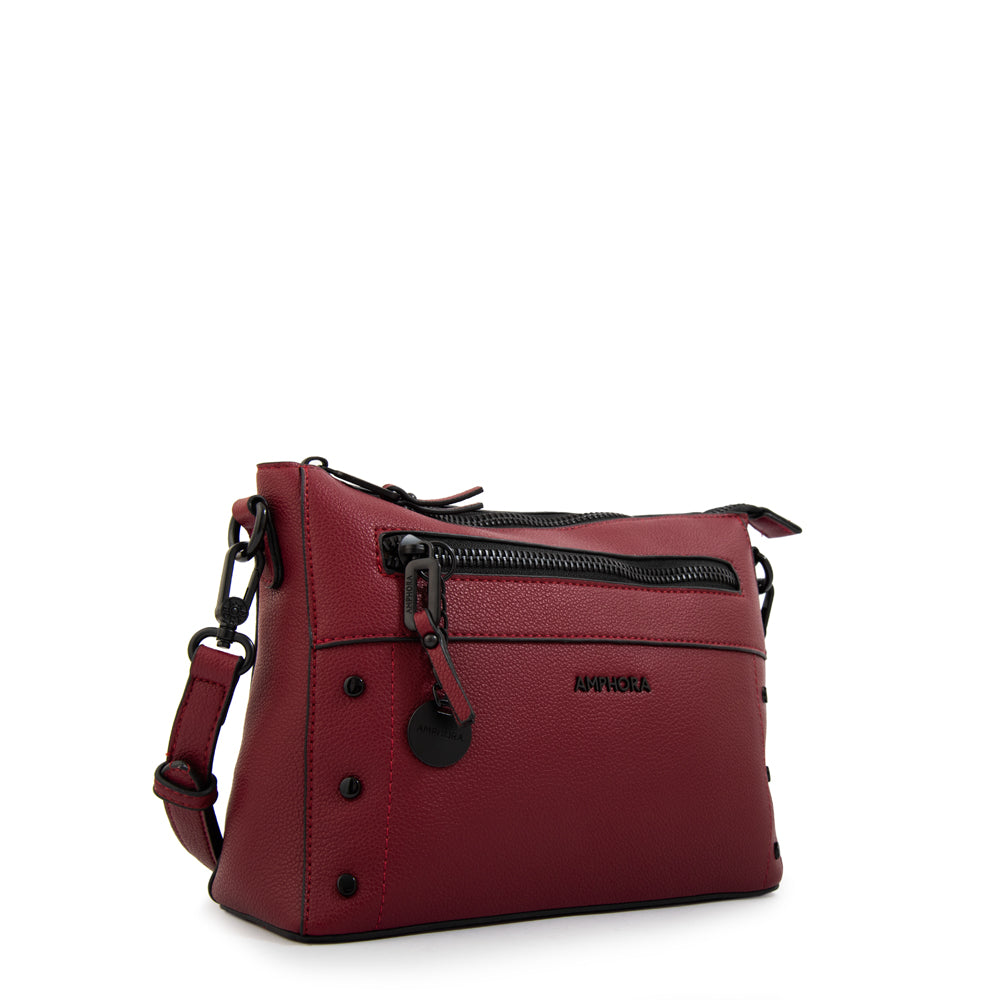 Cartera bandolera jazmin grande rojo oscuro
