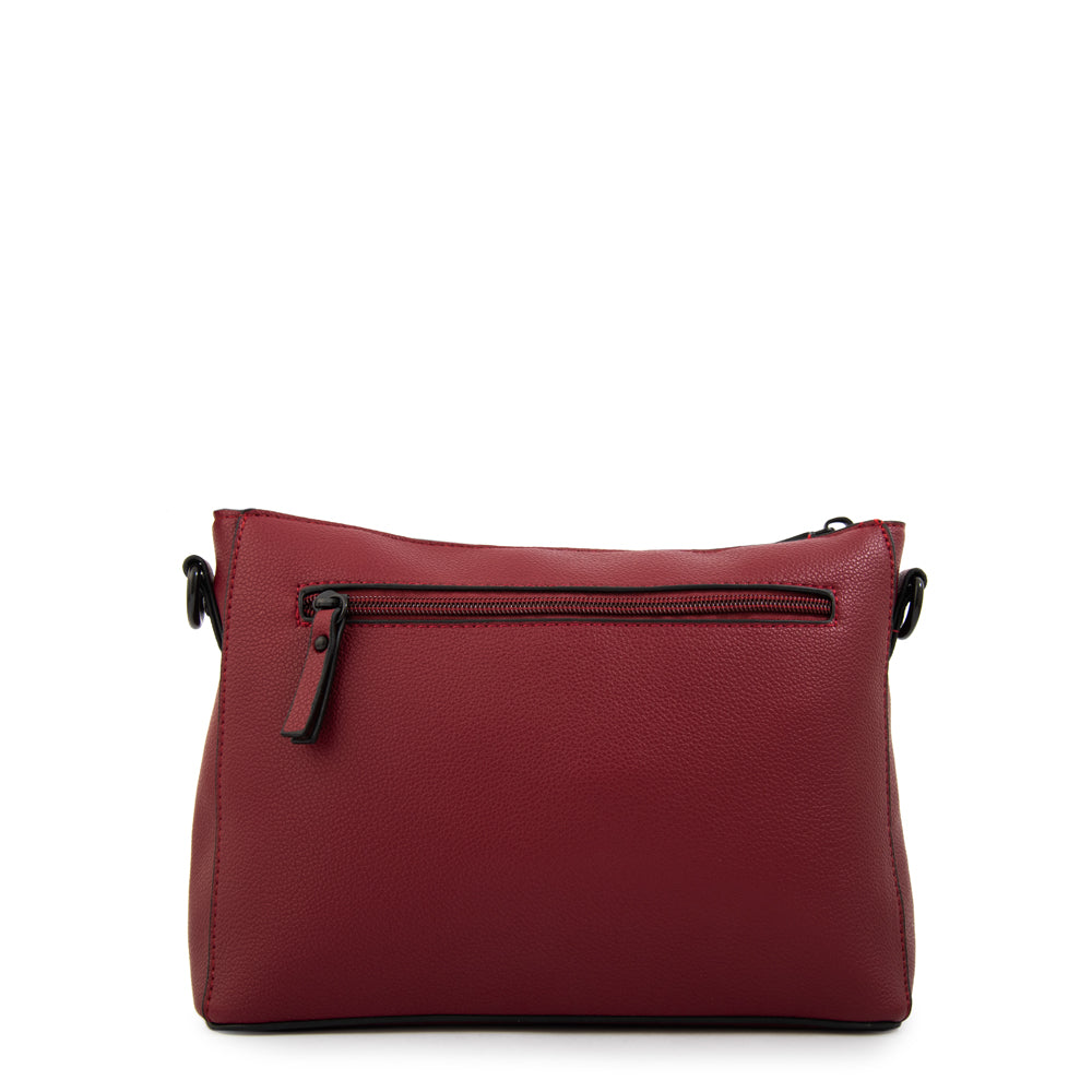 Cartera Bandolera jazmin grande rojo oscuro