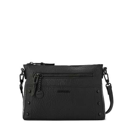 Cartera bandolera grande jazmin negro texturizado