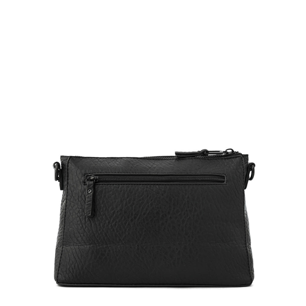 Cartera bandolera grande jazmin negro texturizado