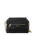 Cartera bandolera con tapa elena mediana negro