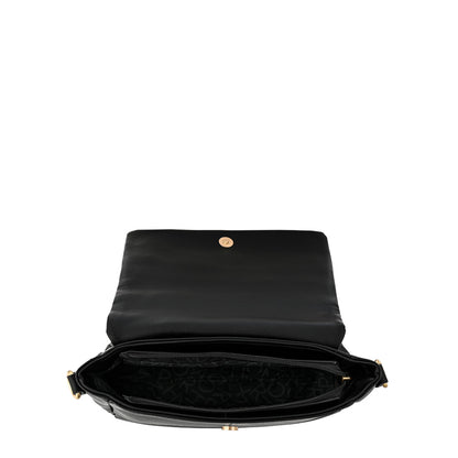 Cartera bandolera con tapa mediana elena negro