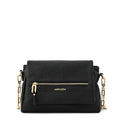 Cartera bandolera con tapa elena mediana negro especial