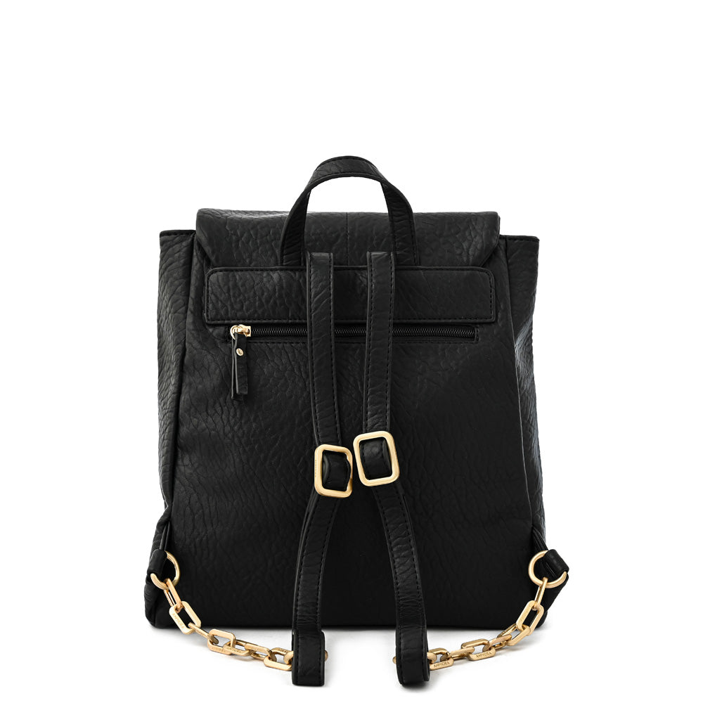 Mochila con tapa elena mediana negro especial
