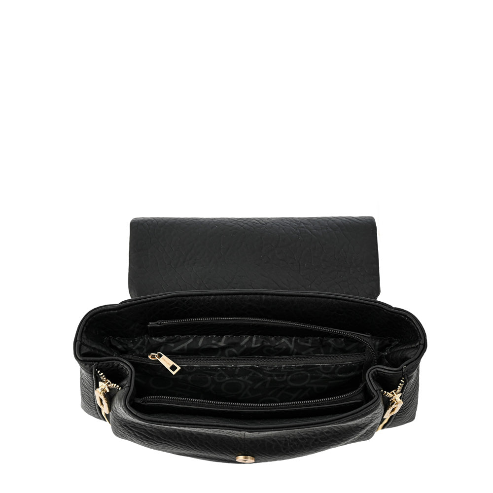 Mochila con tapa elena mediana negro especial