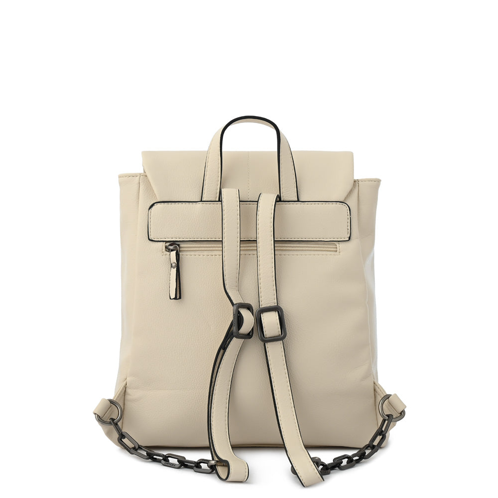 Mochila con tapa elena mediana blanco crudo