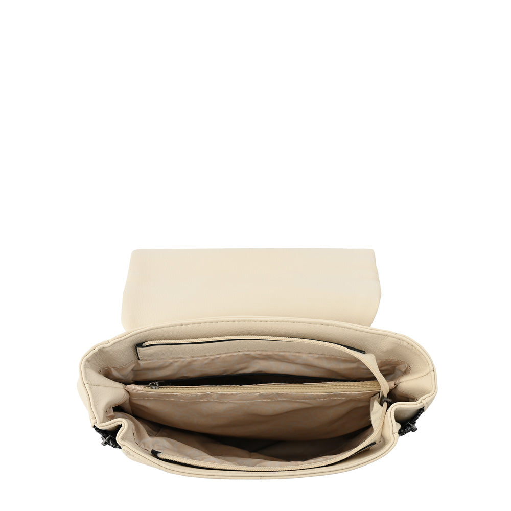 Mochila con tapa elena mediana blanco crudo