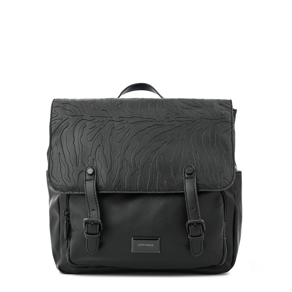 Mochila con tapa samira mediana negro