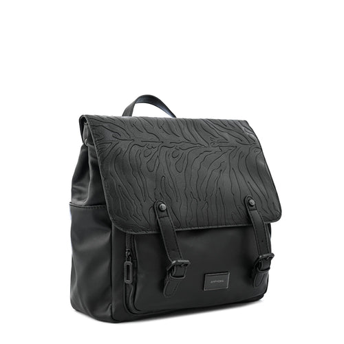 Mochila con tapa samira mediana negro