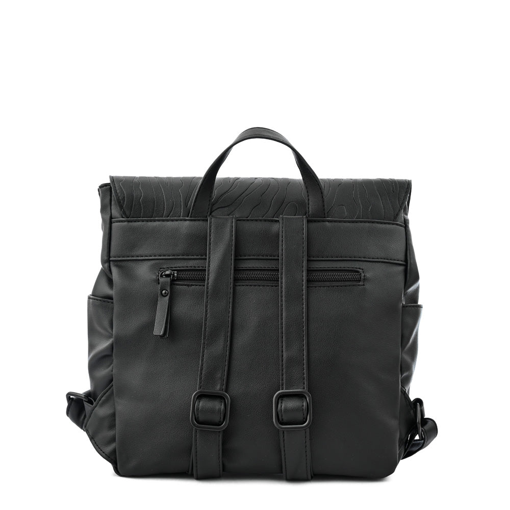 Mochila con tapa samira mediana negro
