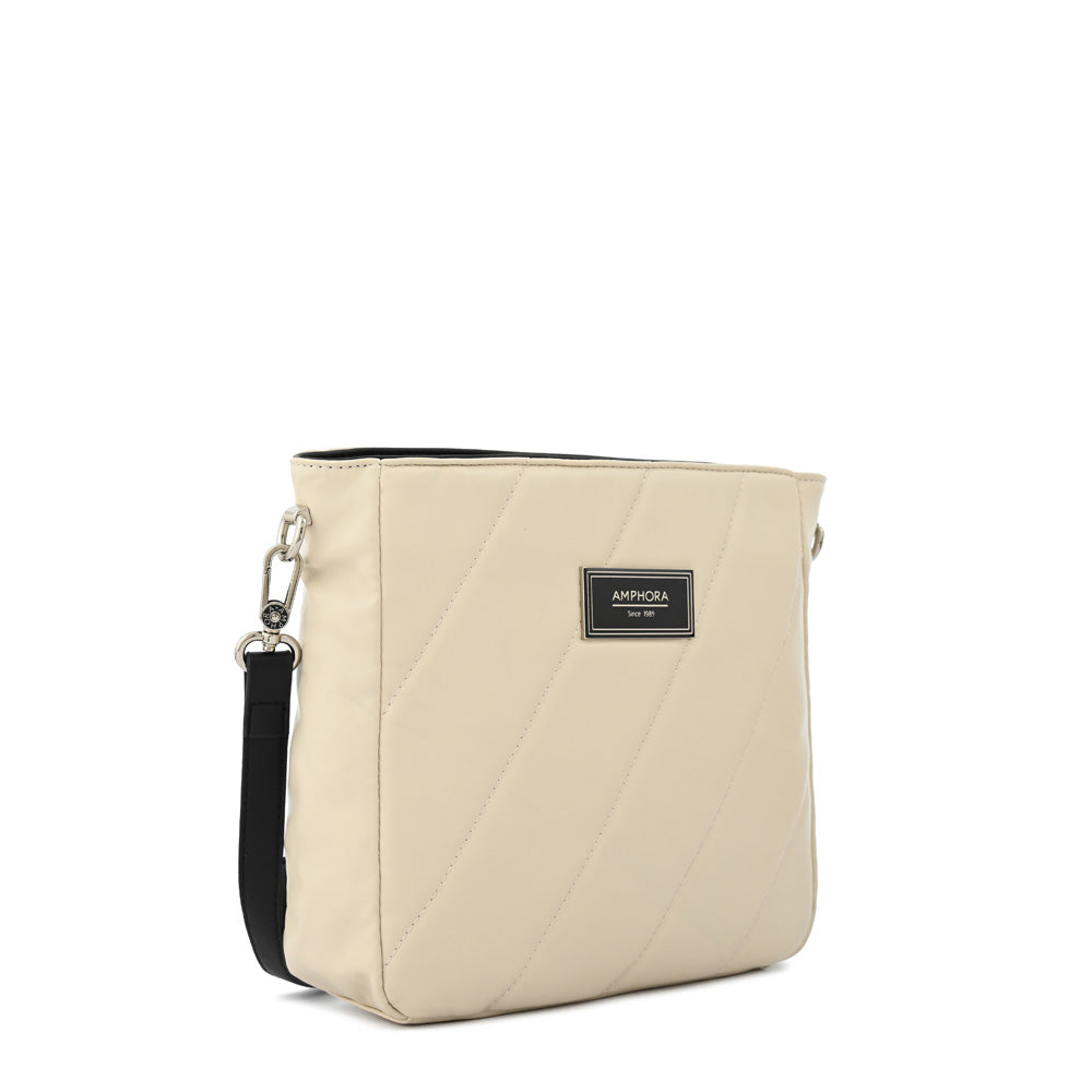 Cartera bandolera janelle mediana beige